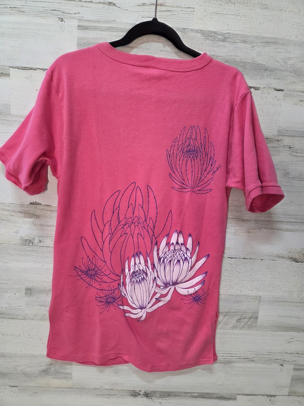 90s Hawaiian Cotton Oversized Swim Cover-up Floral Graphic Tee OS/M